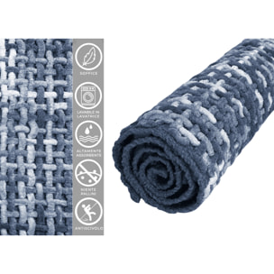 Tappeto Bagno Doccia Antiscivolo Super Assorbente Modello Plot Blu