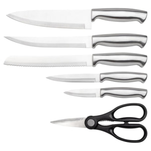 Set de couteaux avec support 7 pièces blanc Classbach C-MBS4018-Blanc