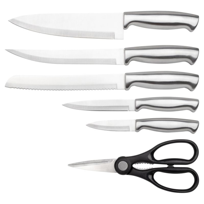 Set de couteaux avec support 7 pièces blanc Classbach C-MBS4018-Blanc