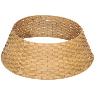 Falda para Árbol de Navidad Rústico, Diseño Tejido, Cubre Pie para Árbol de Navidad Desmontable para Fiestas, Decoración Navideña, Ø68x22 cm, Natural