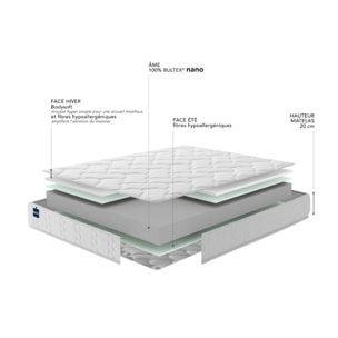Ensemble ELEMENTAL 2 places|H 20 cm avec sommier ferme|confort ferme