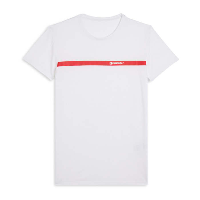T-shirt Uomo con Banda a Contrasto e Logo FREDDY