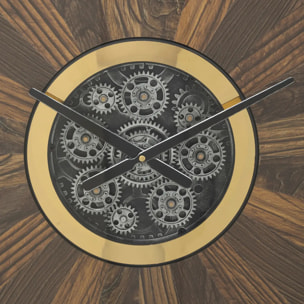 Horloge "Keane" marron D63,5cm