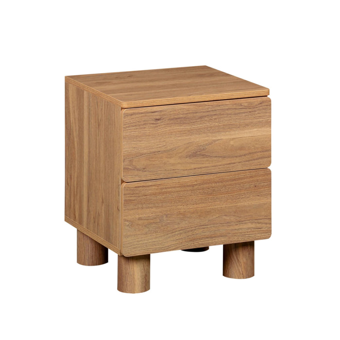 Table de chevet décor bois 2 tiroirs  AYANA