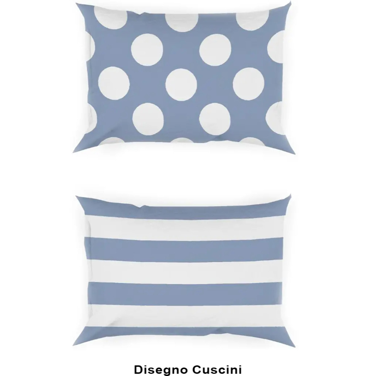 Completo Lenzuola POIS AZZURRO 100% Cotone e Made in Italy a pallini retrò