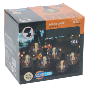 Set de luces led blancas cálidas de fiesta grises - panel solar y batería recargable incluida