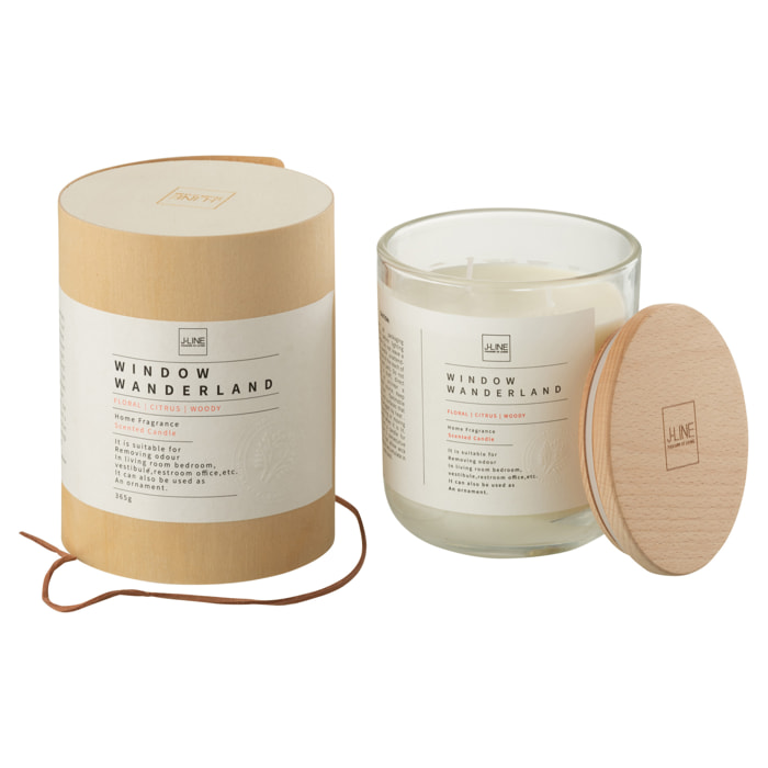 J-Line bougie parfumée Rond - Window Wanderland - verre -transparent - large - 66H