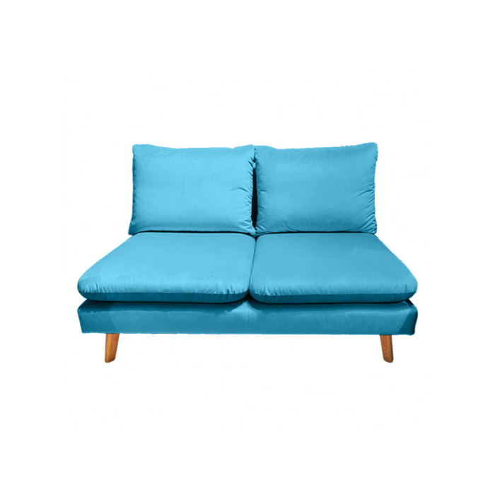 Chauffeuse 2 places tissu velours pour canapé modulable - GARY