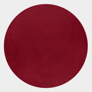 BARROW - Tapis rond en fausse fourrure doux uni Rouge