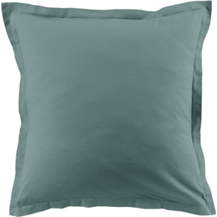 Lot De 2 Taies D'oreiller 100% Coton 57fils Bleu Canard