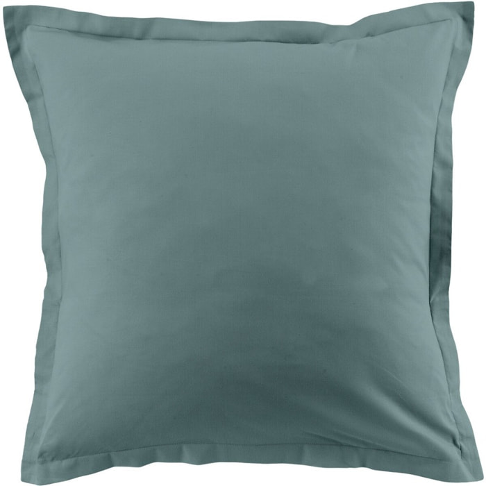Lot De 2 Taies D'oreiller 100% Coton 57fils Bleu Canard