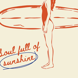 Affiche encadrée surf soul full of sunshine Affiche + cadre en métal - Noir