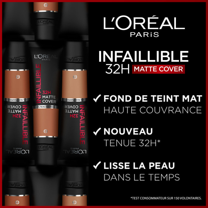 L'Oréal Paris Infaillible 32H Matte Cover Fond de teint 145 Sous-Ton Doré