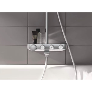 GROHE Colonne thermostatique bain/douche Euphoria Smartcontrol - 3 jets - Ø 26 cm + douchette 3 jets