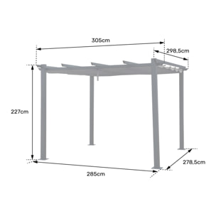 Pergola autoportante 3 × 3m CASSIS taupe - structure aluminium