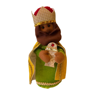 Set de los 3 reyes magos decorativos navideños de h.35cm - con base estable, figuras en poliéster