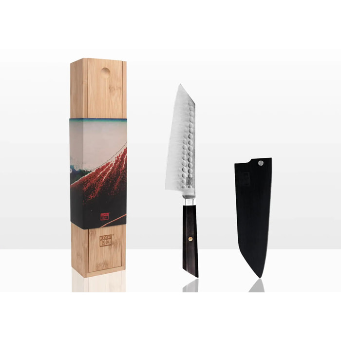 Couteau Santoku Bunka | Lame 170 mm - Acier Inoxydable | Lame Japonaise 440C