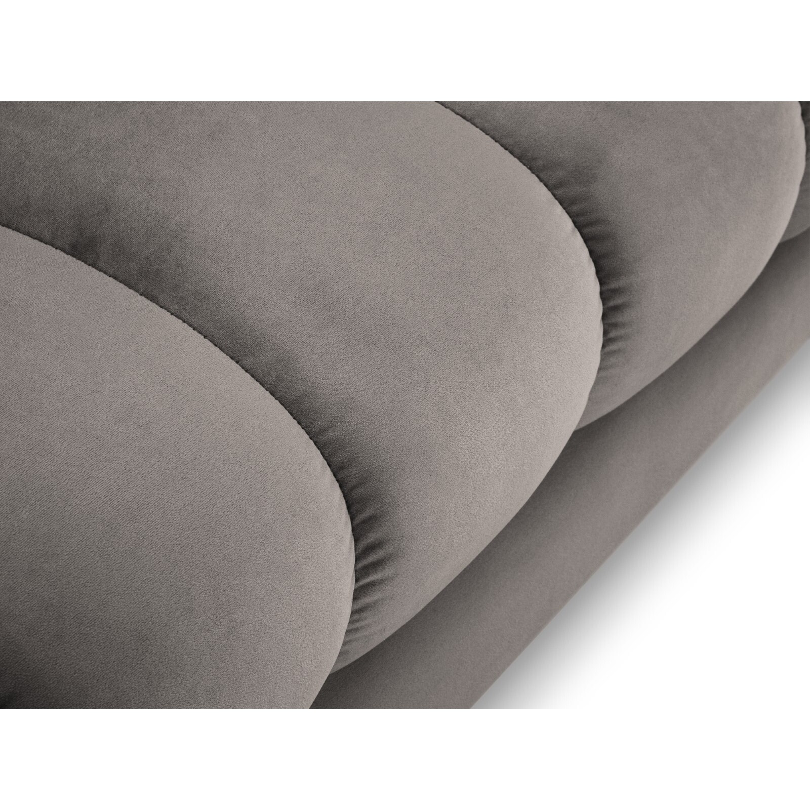 Méridienne droite "Bali" en velours gris clair