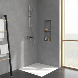 Mitigeur douche thermostatique VILLEROY ET BOCH Universal rectangle + Ensemble de douche Verve Showers 3 jets