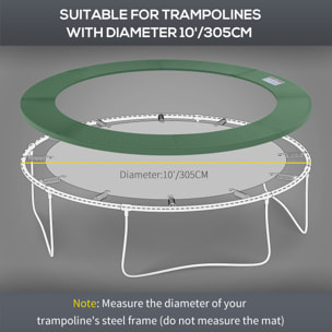 Couvre-ressort trampoline dia. 305 cm PVC PE haute densité rembourrage 15 mm vert