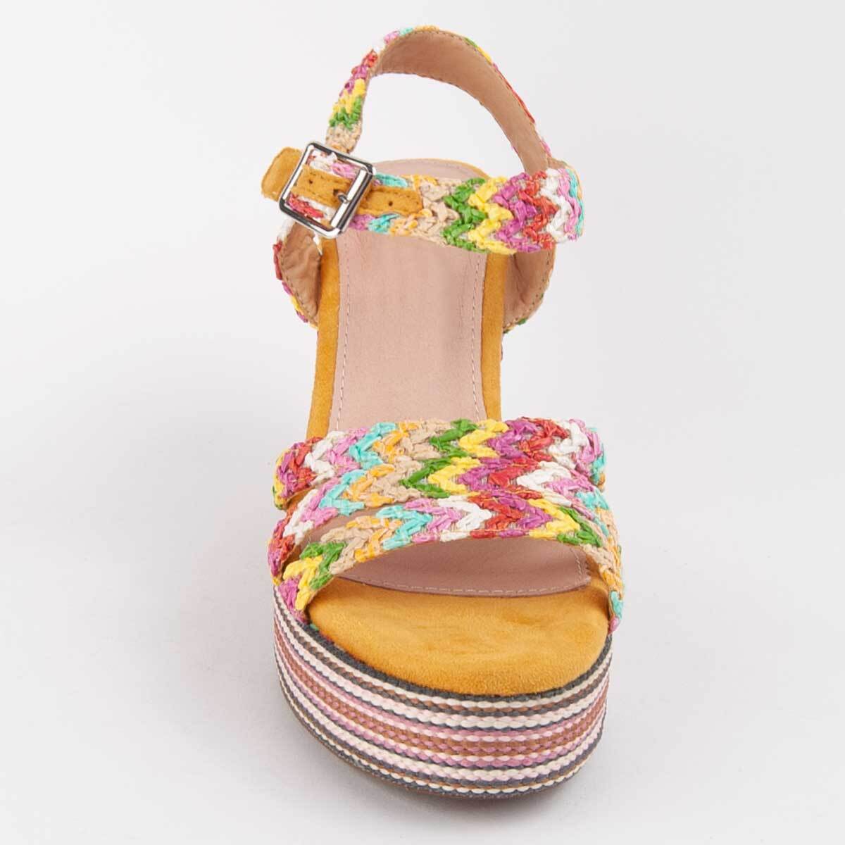 Sandalia De Cuña - Multicolor - Altura: 12 Cm