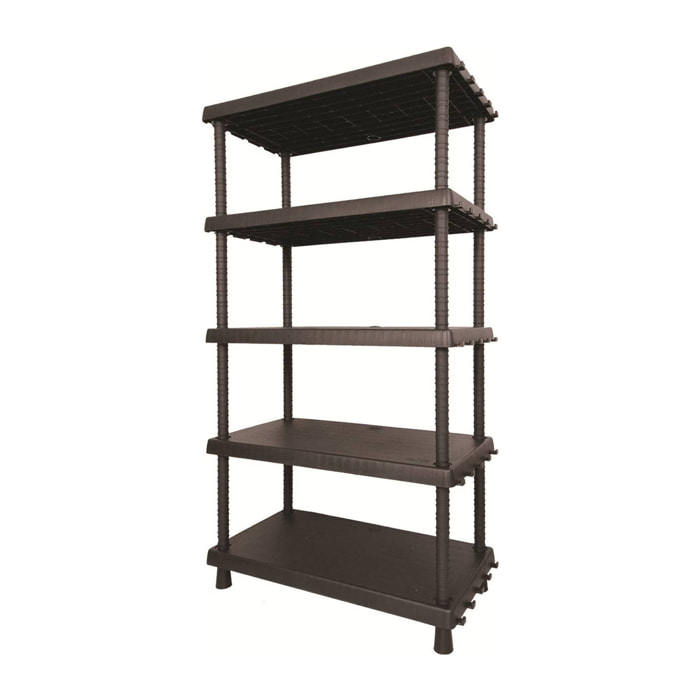 Armadio da esterno Goshenita, Scaffale outdoor, Armadietto multiuso a 3 ripiani, 100% Made in Italy, Antracite, 92x45h165 cm