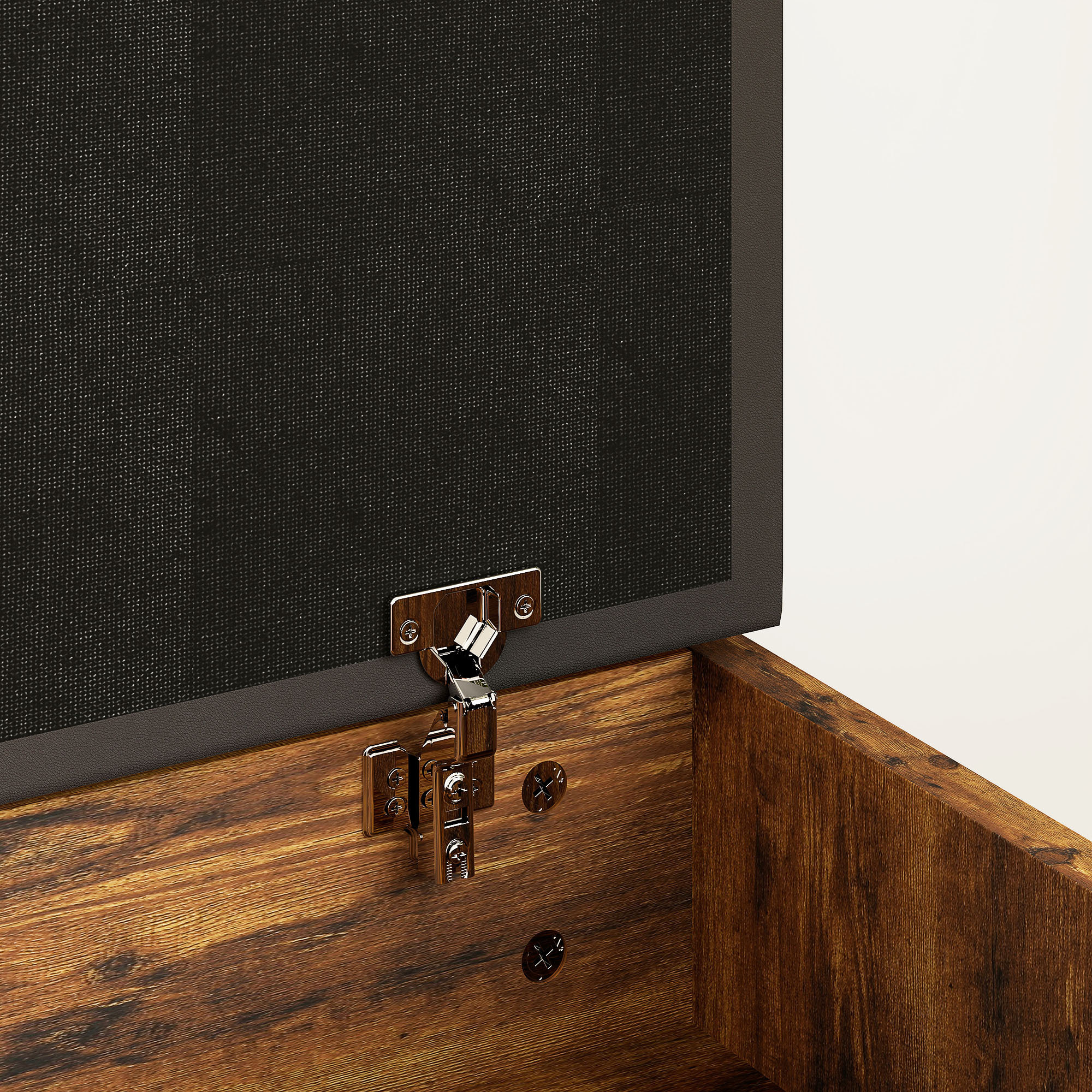 Meuble chaussures banc à chaussures 2 niveaux rangement, niche, coffre coussin noir effet bois