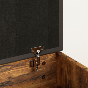 Meuble chaussures banc à chaussures 2 niveaux rangement, niche, coffre coussin noir effet bois