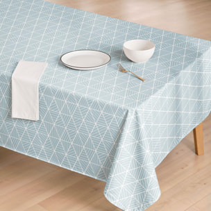 Nappe anti-taches CIEL TURQUOISE - coton mélangé