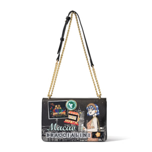 Borsa a tracolla  da donna In Poliestere e Poliuretano Prodotto artigianale 26x16x7 cm