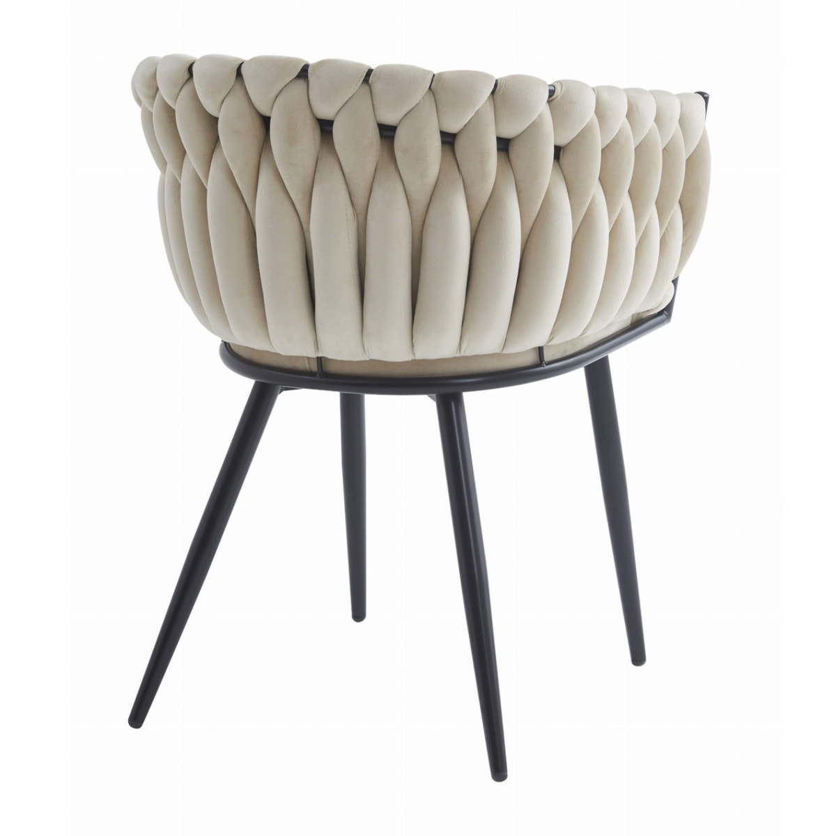 Set di 2 sedie Orion in velluto beige e metallo nero