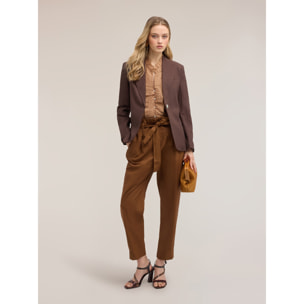 Motivi - Blazer in misto lino - Marrone