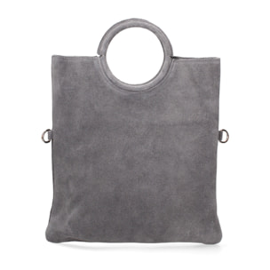 Borsa a mano da donna Made in Italy - Modello Zelia - Pelle scamosciata - 29.0 x 30.0 x 1.0 cm