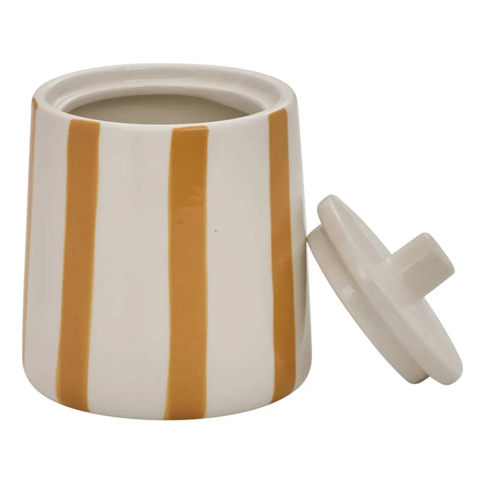 Pot à cotons Strio 10,2 x 12,8 cm jaune