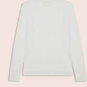 T-shirt a maniche lunghe con scritta Dreamer in strass