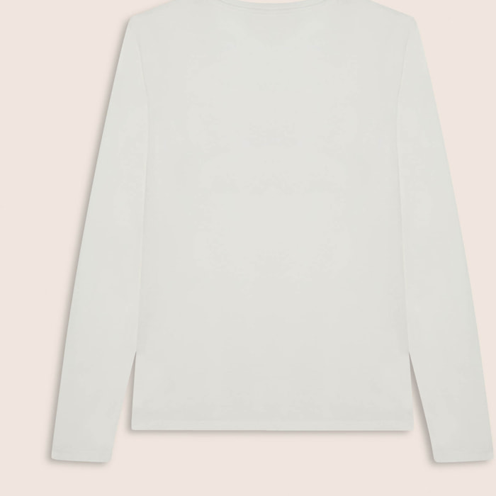 T-shirt a maniche lunghe con scritta Dreamer in strass