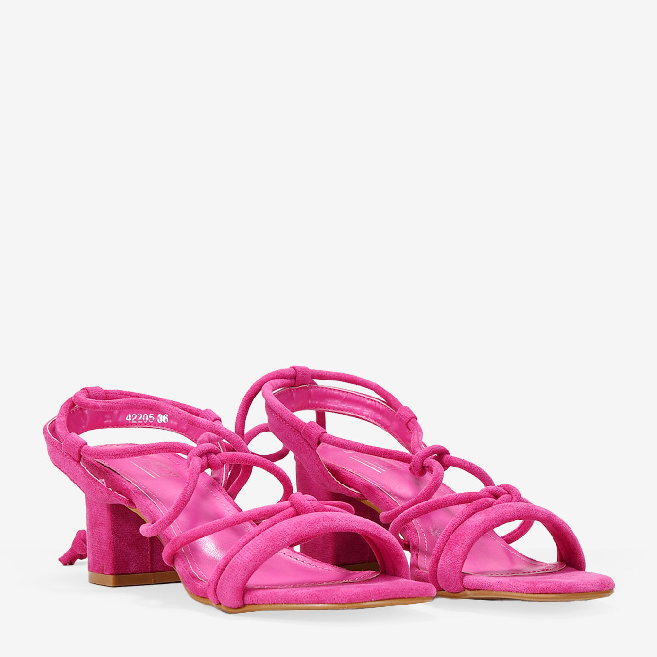 Sandalias rosa con tacón ancho