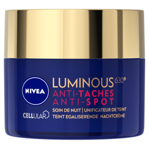 Pack de 2 - Soin de nuit unificateur de teint Visage Cou Décolleté NIVEA Anti-Taches CELLULAR LUMINOUS630 50ml