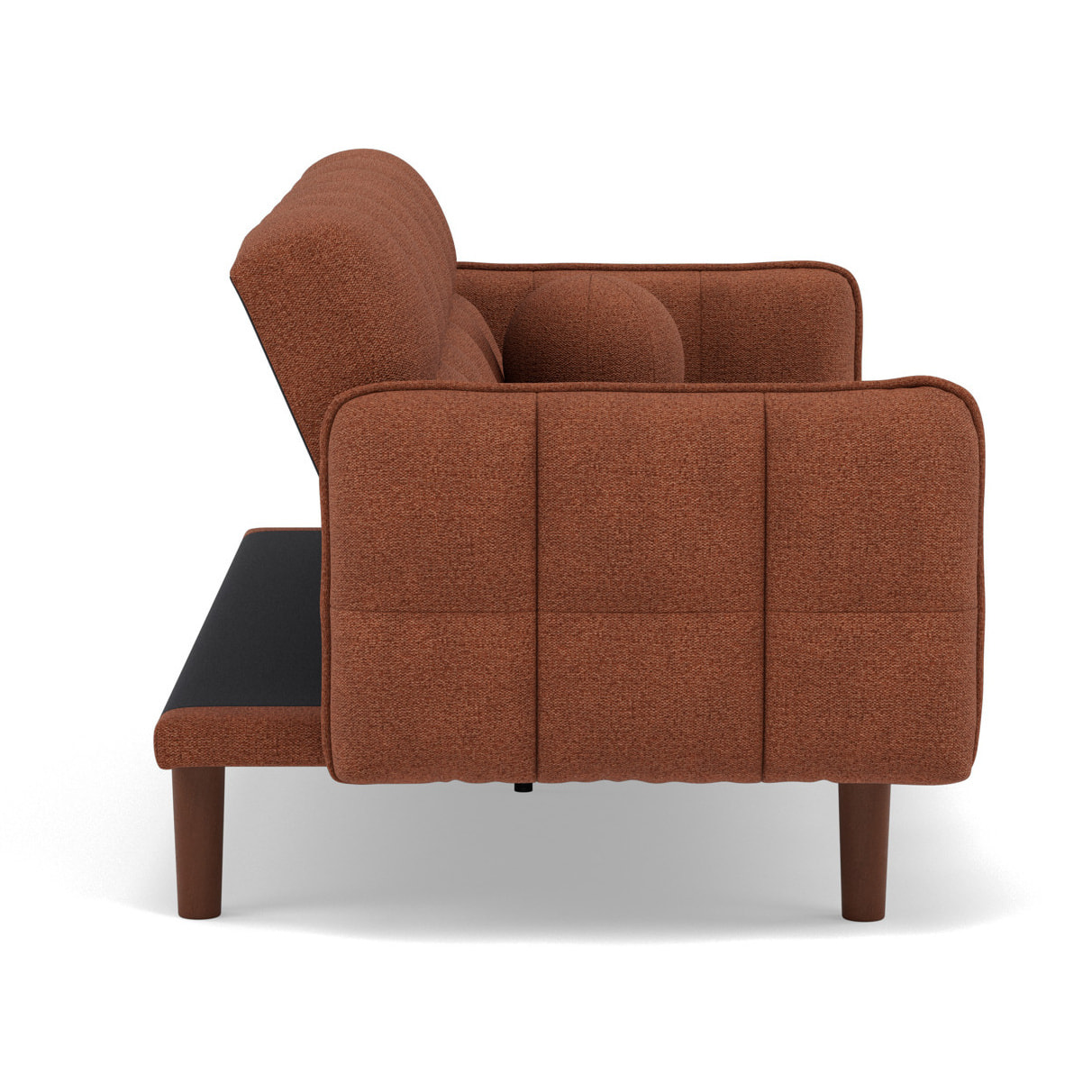 Adam - Canapé convertible clic-clac 2 places bubble en tissu texturé - Terracotta
