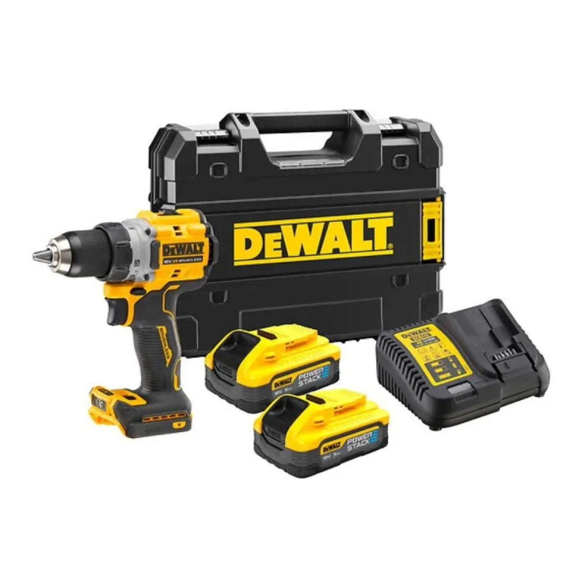 Perceuse à percussion DEWALT POWERSTACK - 2 Batteries 18V 5Ah - DCD805H2T-QW