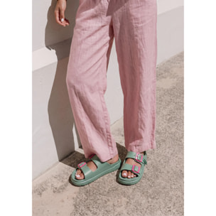 Sandalias Abiertas de Mujer Hebilla Ajustable Vibe Azul Celeste