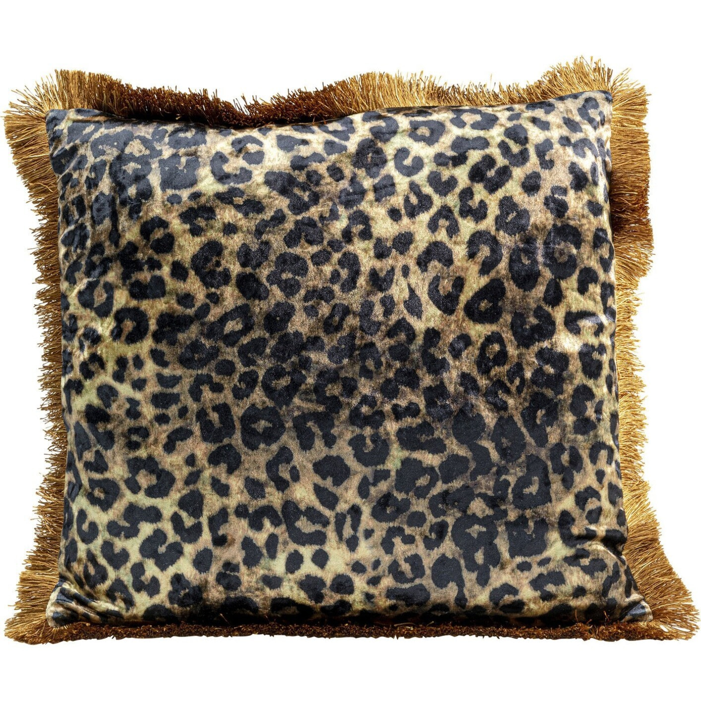 Coussin à franges léopard 55x55cm Kare Design