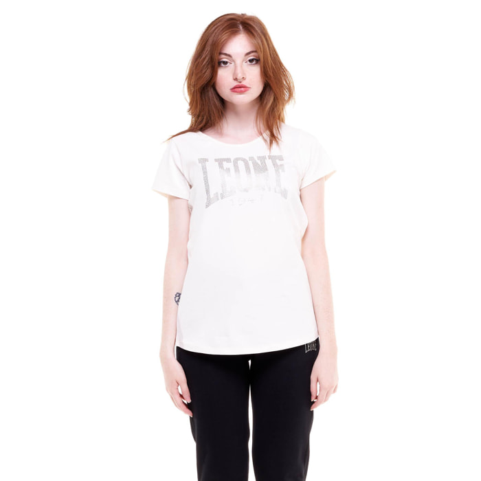 T-shirt da donna maniche corte logo grande Shine On