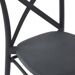 Set di 2 sedie ROTTERDAM in polipropilene antracite, impilabili