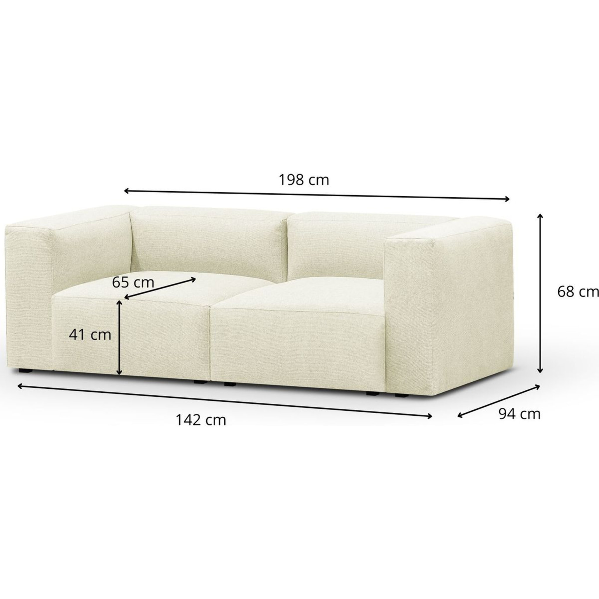 Canapé modulable 3 places en tissu - MODULO NEW