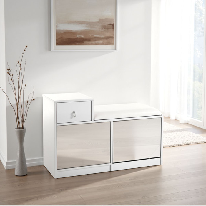 Objet de décoration Tomasucci PRATIKO, en MDF et verre, blanc