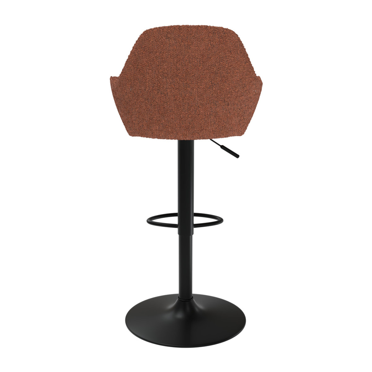 Lot de 2 chaises de bar effet laine bouclette rouge brique 63/83 cm - Adam
