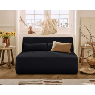 Onyx - canapé droit 2 places - en tissu mailles 3D - Noir