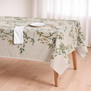 Mantel antimanchas ZARZA VERDE - 100% algodón