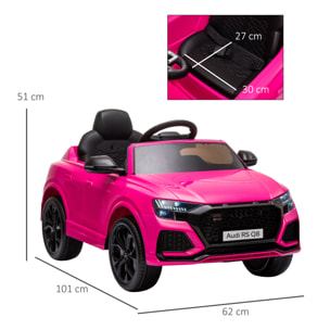 Coche Eléctrico para Niños +3 Años Audi RS Q8 con Batería 6V Mando y Luces Rosa